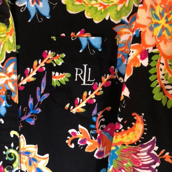 Lauren Ralph Lauren Women's Sleep Shirt Long Sleeve Button Down Multicolor SZ M - Picture 3 of 5